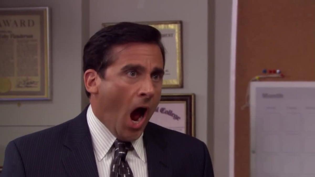 Michael Scott No God No meme template
